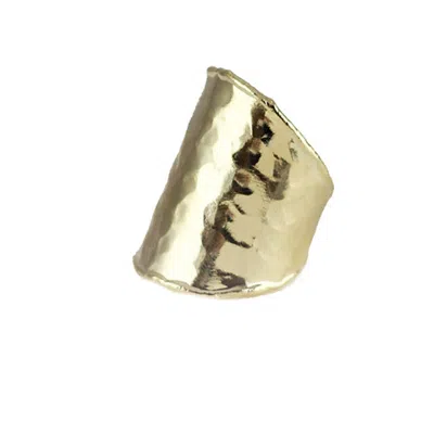 Marcia Moran Women's Gold Viona Open Hammered Ring