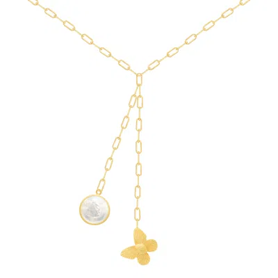 Marcia Moran Women's Gold Zinna Necklace With Pearl