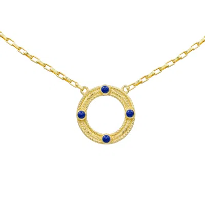 Marcia Moran Women's Green Aspen Open Circle Necklace In Lapis