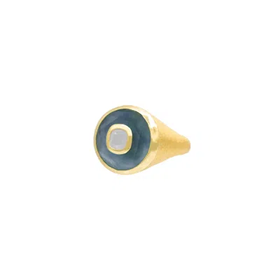 Marcia Moran Women's Grey Annie Ring Labradorite And Mother Of Pearl