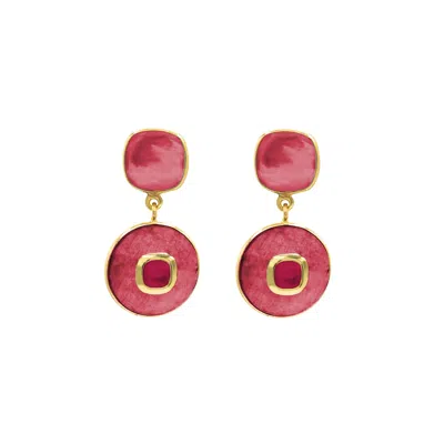 Marcia Moran Women's Inelda Earrings Red Tourmaline And Fucisa