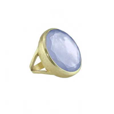 Marcia Moran Women's Large Oval Statement Ring In Tanzanite In Multi