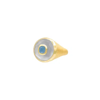 Marcia Moran Women's White Annie Ring -mother Of Pearl And Tanzanite