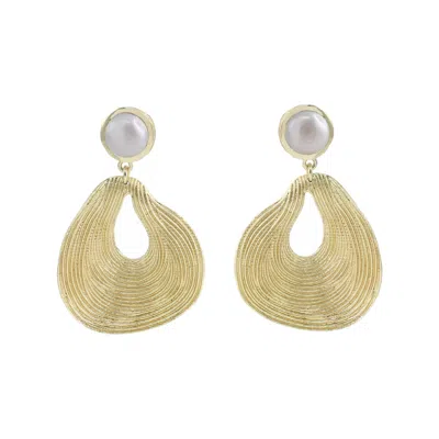Marcia Moran Women's White Coleen Statement Earrings Pearl