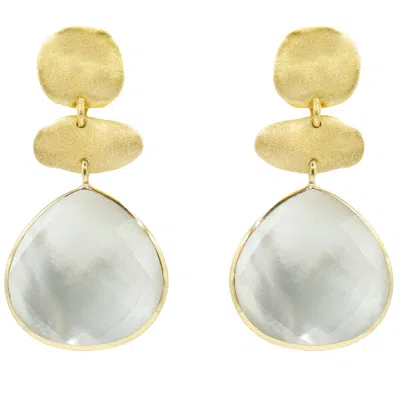 Marcia Moran Women's White / Gold Tiara  Earrings In Mother Of Pearl