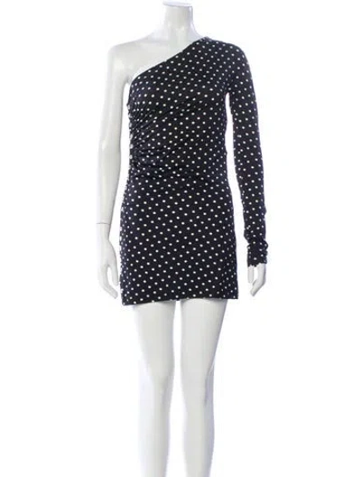 Pre-owned Marcia Polka Dot Print Mini Dress In Blue