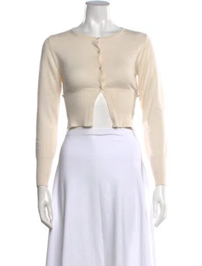 Pre-owned Marcia Virgin Wool Crew Neck Sweater In Neutrals