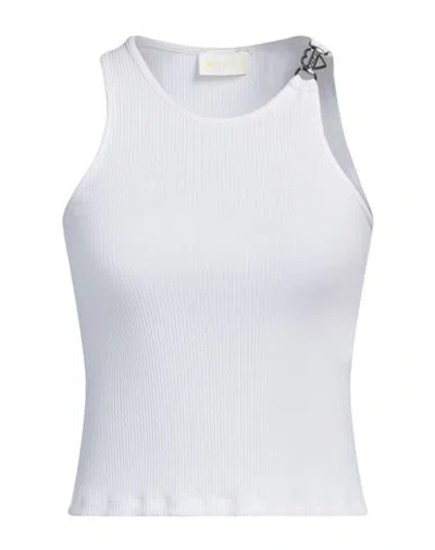 Marcia Woman Tank Top White Size 4 Cotton, Elastane