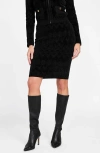 Marciano Adele Chenille Pencil Skirt In Black
