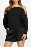 Marciano Adri Off The Shoulder Knit Top In Black