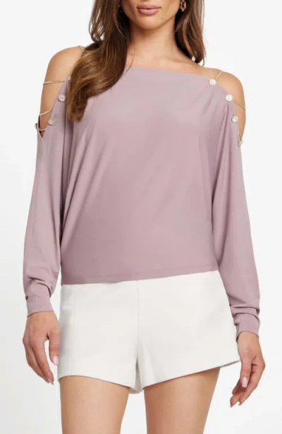 Marciano Adri Off The Shoulder Knit Top In Pink