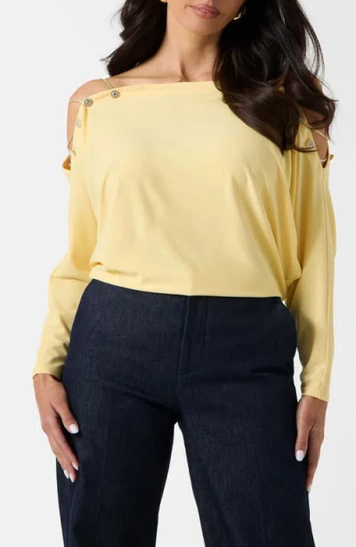 Marciano Adri Off The Shoulder Knit Top In Yellow