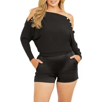 Marciano Adri Off The Shoulder Top In Jet Black A996