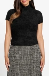 Marciano Agnes Alpaca Blend Short Sleeve Sweater In Black