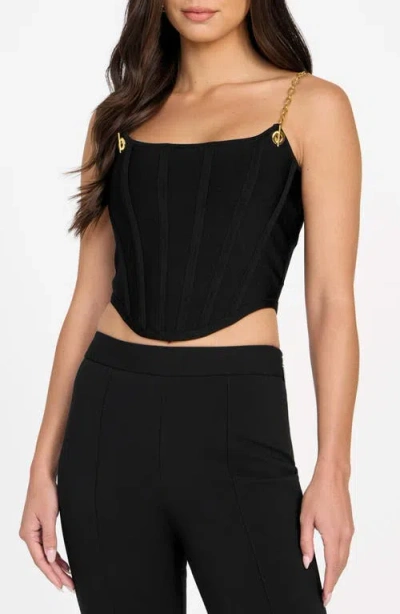 Marciano Aisha Bustier Crop Top In Black