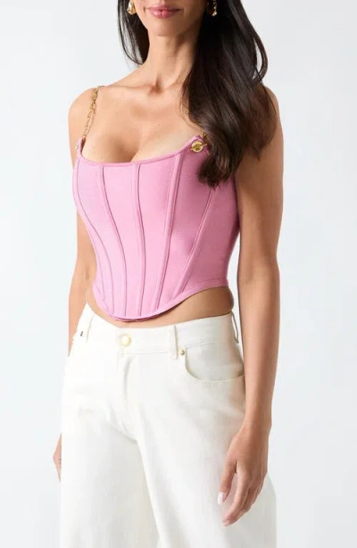 Marciano Aisha Bustier Crop Top In Pink