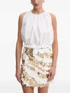 Marciano Amber Sequin Mini Skirt In White