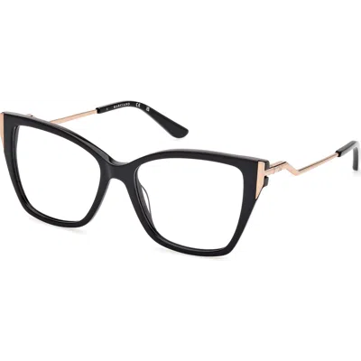Marciano Angular Cat Eye Acetate Eyeglasses In Shiny Black