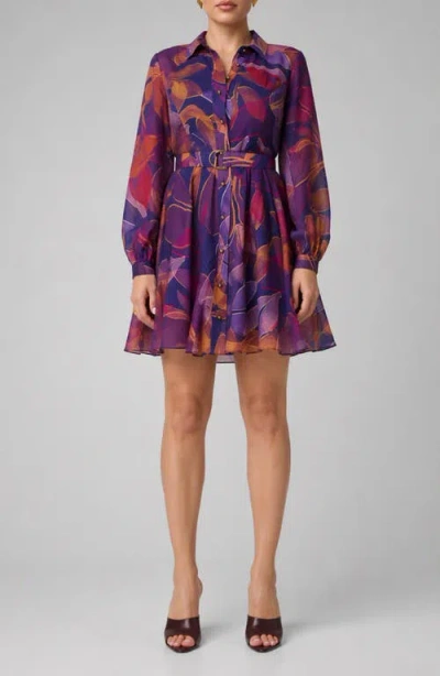 Marciano Autumn Print Long Sleeve Shirtdress In Multi