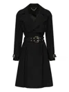 Marciano Belted Chain-trimmed Trench Coat In Black