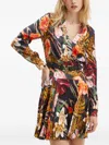 Marciano Belted Floral Mini Dress In Black