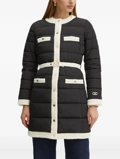 Marciano Belted-padded Coat In Black