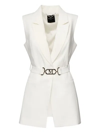 Marciano Belted Single-breasted Vest In White