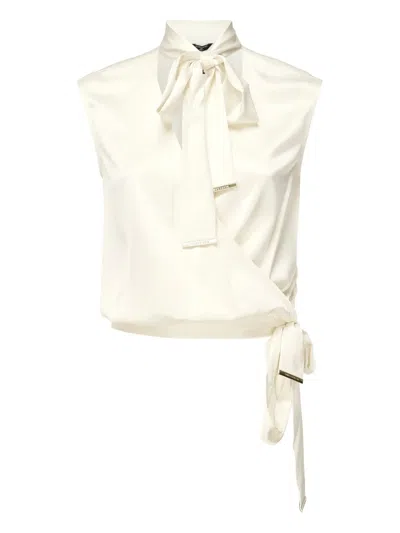 Marciano Bow-neck Wrap Top In Gray