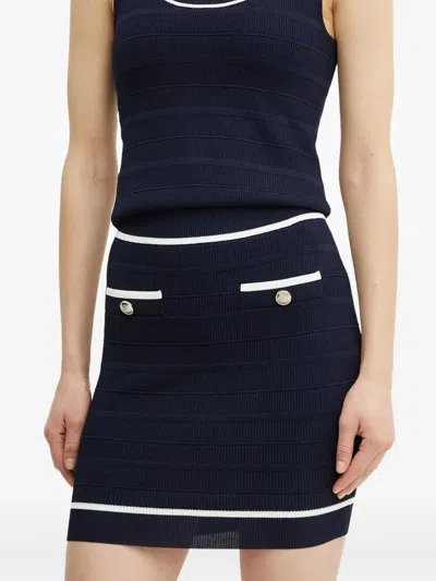 Marciano Button-detail Mini Skirt In Blue