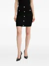 Marciano Button-detail Ribbed Mini Skirt In Black