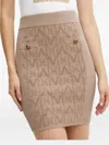 Marciano Button-detail Textured Midi Skirt In Brown