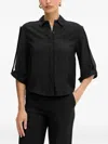 Marciano Buttoned Floral Blouse In Black