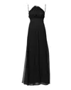 Marciano By Guess Black Tulle Pearl Sleeveless Long Gown Dress In Black