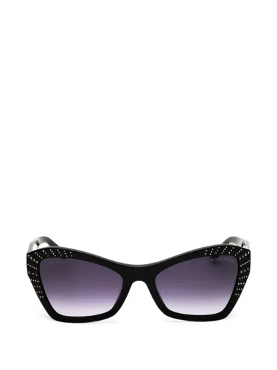 Marciano By Guess Crystal-embellished Cat-eye Sunglasses In Black