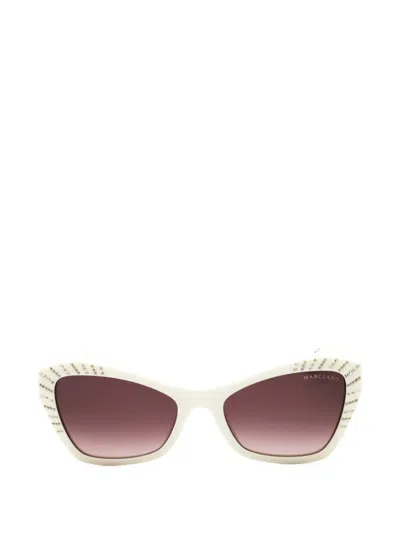 Marciano By Guess Crystal-embellished Cat-eye Sunglasses In Burgundy