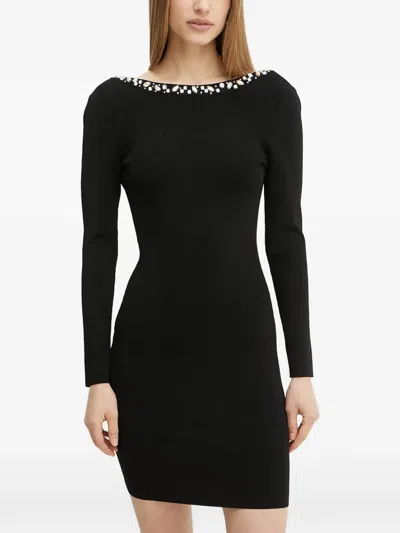 Marciano By Guess Embellished Long-sleeved Mini Dress In Black