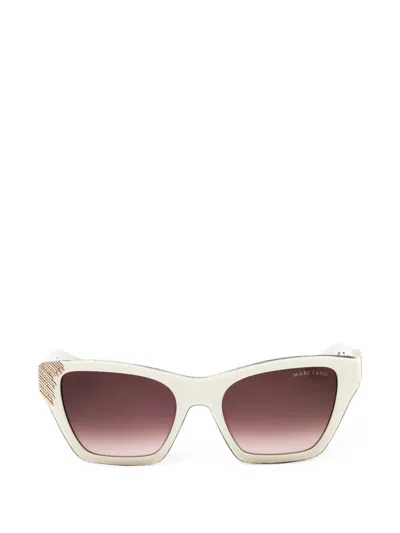 Marciano By Guess Embellished Rectangle-frame Sunglasses In Neutral