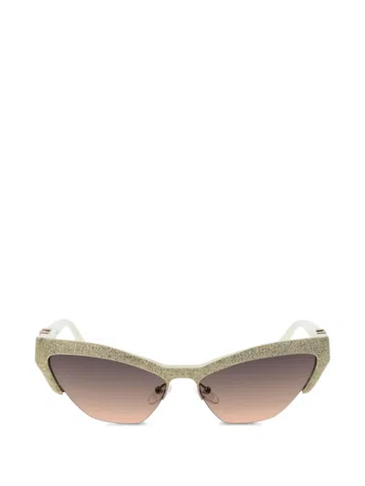 Marciano By Guess Glitter-embellished Cat-eye Sunglasses In Gold