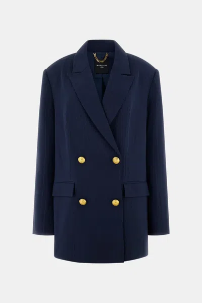 Marciano By Guess Thin Striped Jacket Dark Blue Woman