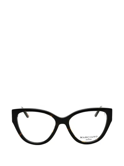 Marciano By Guess Tortoiseshell-effect Crystal-embellished Glasses In Black