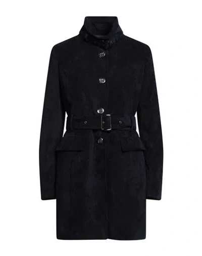 Marciano By Guess Woman Coat Navy Size 10 Polyester, Polyamide, Elastane In Navy Blue