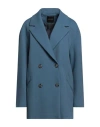 Marciano By Guess Woman Coat Pastel Blue Size 10 Polyester, Wool, Viscose In Blue