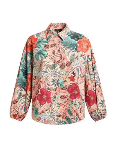 Marciano By Guess Woman Shirt Salmon Pink Size 2 Cotton In Brown