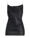 Marciano By Guess Woman Top Black Size 12 Silk, Elastane In Black