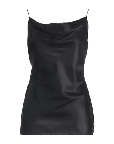 Marciano By Guess Woman Top Black Size 12 Silk, Elastane