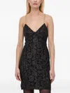 Marciano Chain-strap Lace Mini Dress In Black