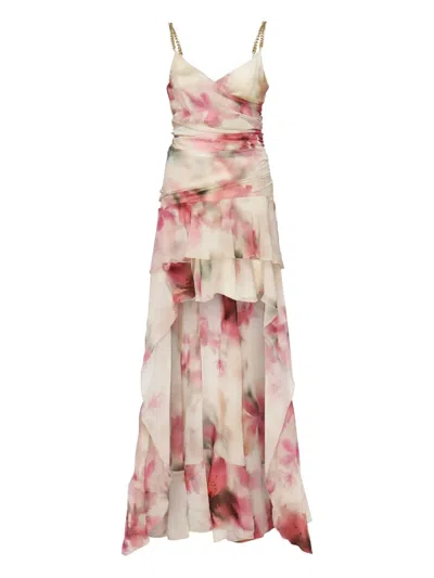 Marciano Chain-strap Ruffled Dress In Neutral