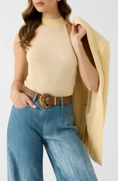 Marciano Cherie Sleeveless Turtleneck Sweater In Yellow