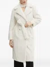 Marciano Chevron Belted Coat In Neutral