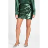 Marciano Daisy Sequin Miniskirt In Green